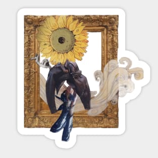 Sunflower sitting on top of the world Sticker